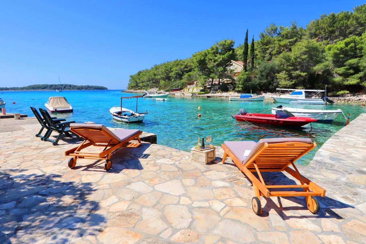 Nächster Strand - Haus am Meer mit Pool für Familien Bucht Slatina, Korcula