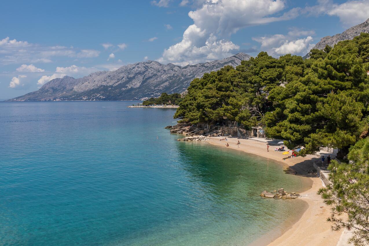 Nearest beach - Family-friendly apartments with swimming pools Brela, Makarska