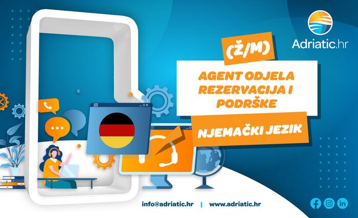 Adriatic.hr - Agent Odjela rezervacija i podrške - njemački jezik (ž/m)