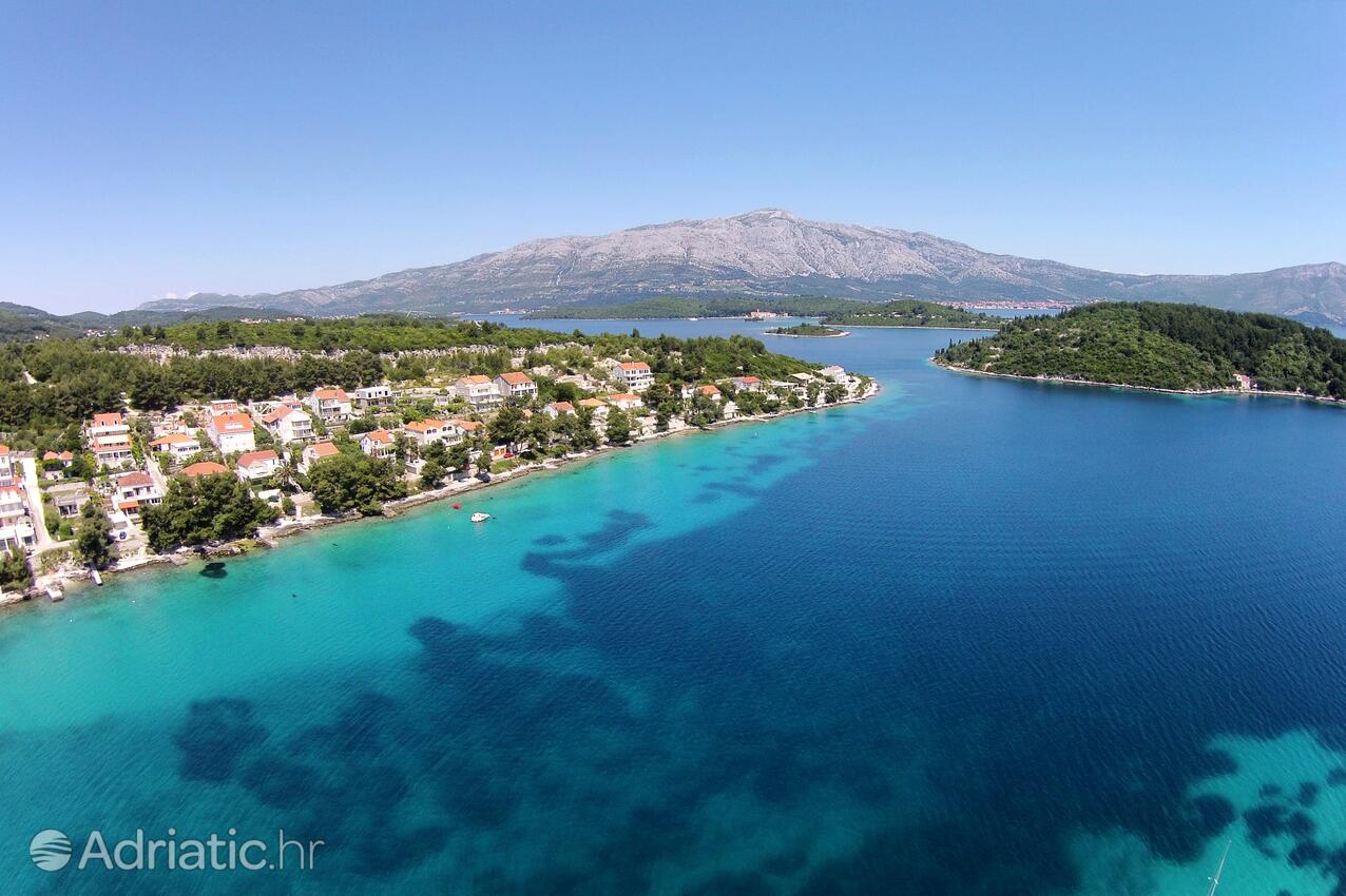 Lumbarda op de route Korčula (Južna Dalmacija)