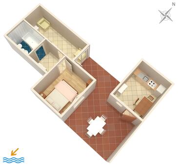 Grundriss Pisak, Grundriss in folgender Unterkunftsart apartment, Haustiere erlaubt und WiFi.