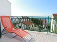 Seget Vranjica, Terrace in the apartment, with a sea view and WiFi.