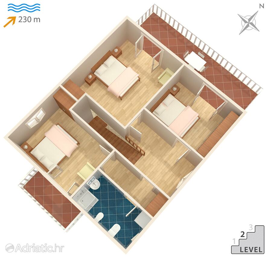 K-1074 - Privat indkvartering - Feriehus ved havet Seget Vranjica, Trogir