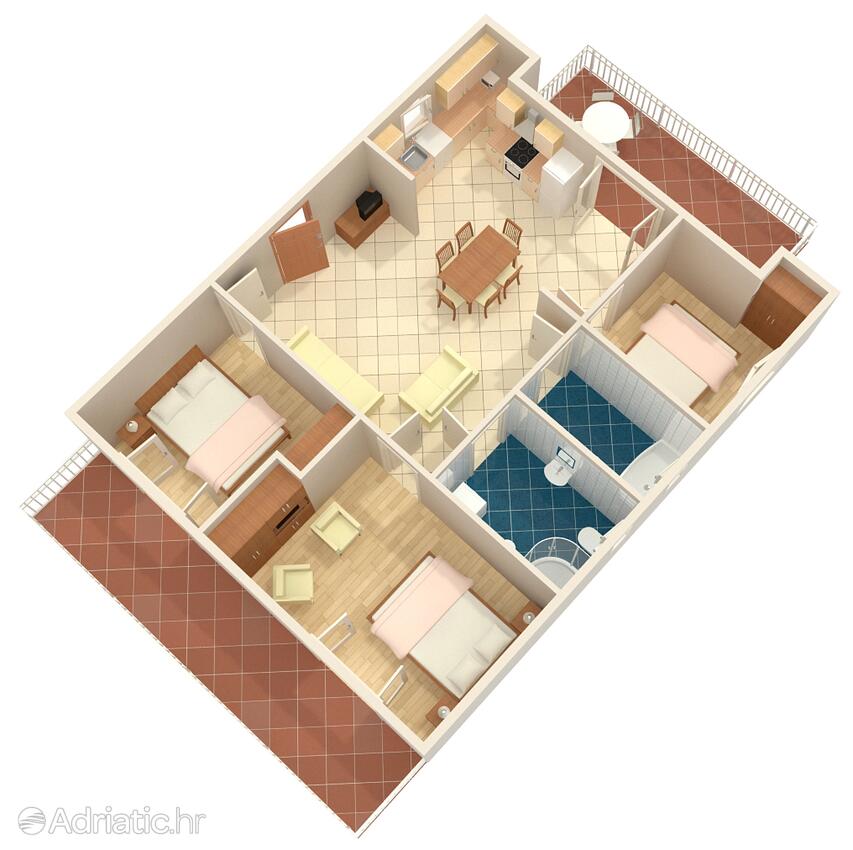 K-1074 - Privat indkvartering - Feriehus ved havet Seget Vranjica, Trogir