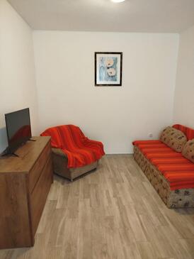 Lokva Rogoznica, Dnevna soba v nastanitvi vrste apartment, dostopna klima in WiFi.