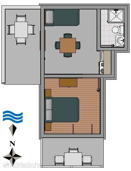 A-195-a - Kwatery prywatne - Apartamenty nad morzem Sucuraj, Hvar