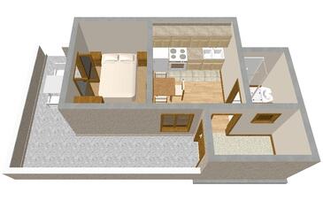 Mandre, Proiect în unitate de cazare tip apartment, WiFi.