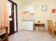 Srebreno, Kuchyňa v ubytovacej jednotke studio-apartment.