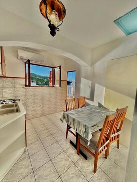 Povlja, Sufragerie în unitate de cazare tip studio-apartment, aer condiționat disponibil şi WiFi.
