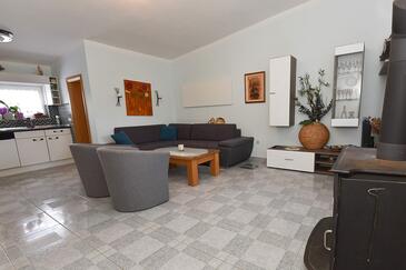 Vir, Sala de estar en alojamiento de tipo apartment, aire acondicionado disponible, se admiten mascotas y WiFi.