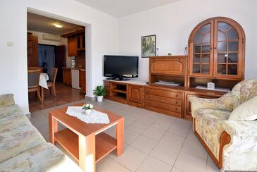 Mandre, Living room in the apartment, air condition available, (pet friendly) and WiFi.