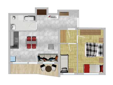 Split, План в размещении типа apartment, WiFi.
