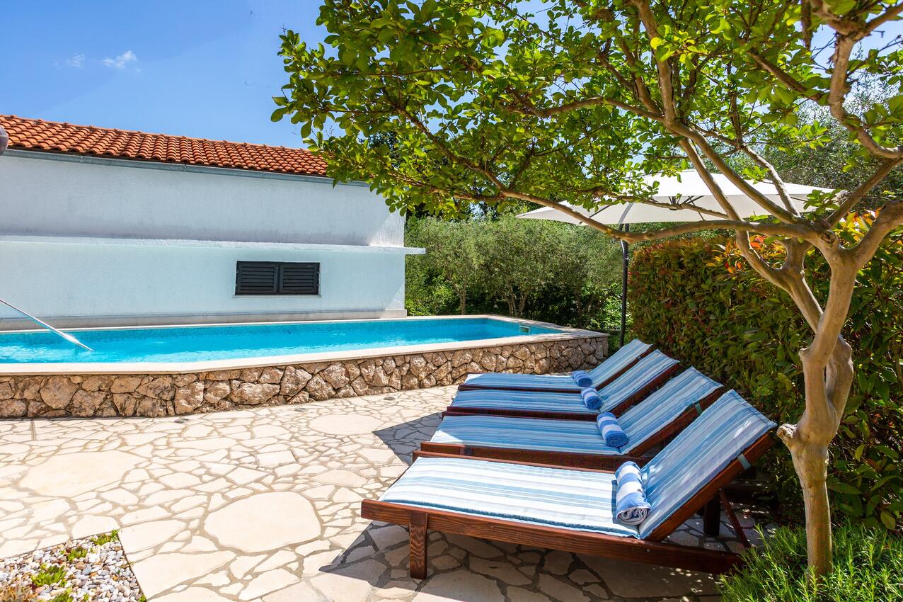Courtyard - Family friendly house with a swimming pool Risika, Krk