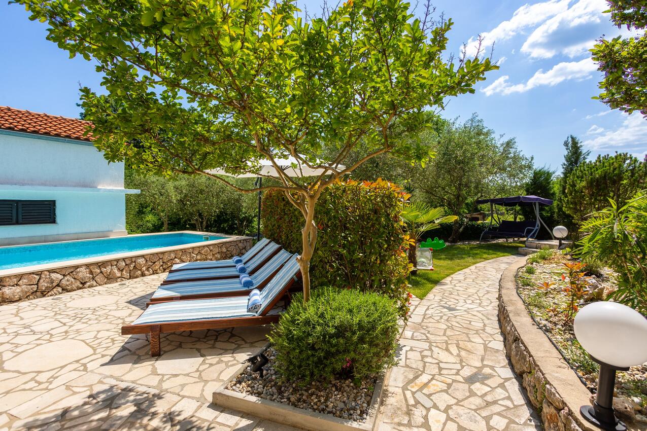Courtyard - Family friendly house with a swimming pool Risika, Krk