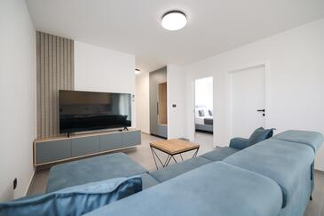 Privlaka, Sala de estar en alojamiento de tipo apartment, WiFi.