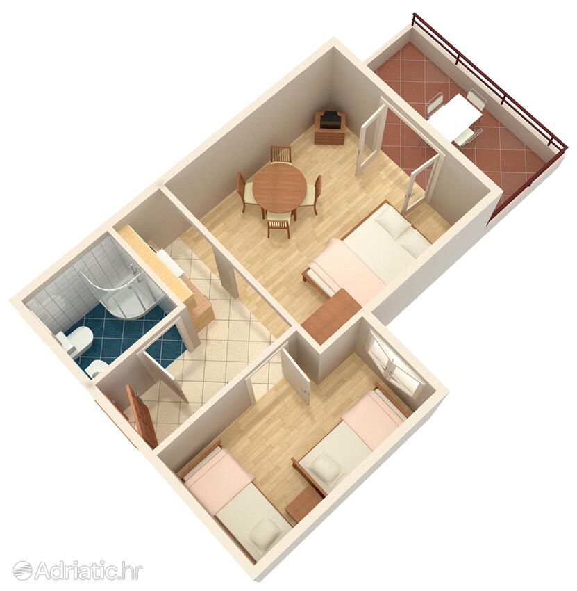 A-2354-a - Privatni smještaj - Apartmani uz more Crikvenica