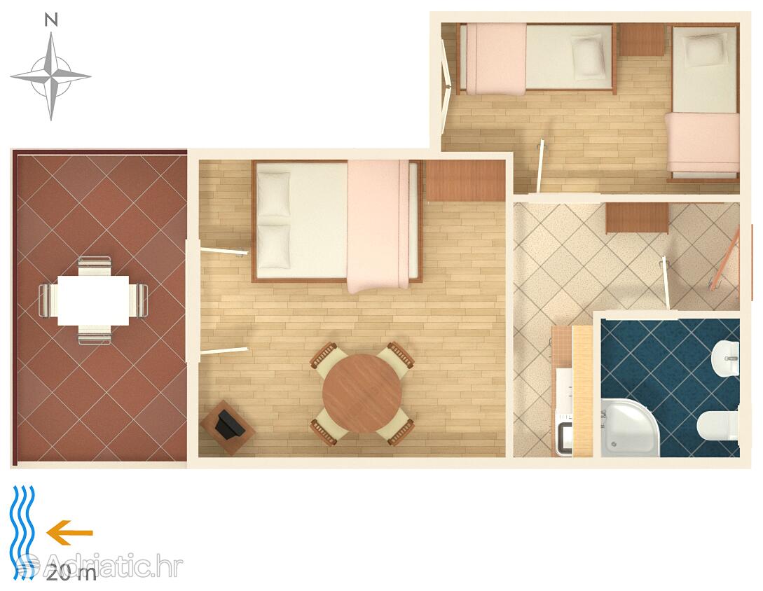 A-2354-a - Privatni smještaj - Apartmani uz more Crikvenica