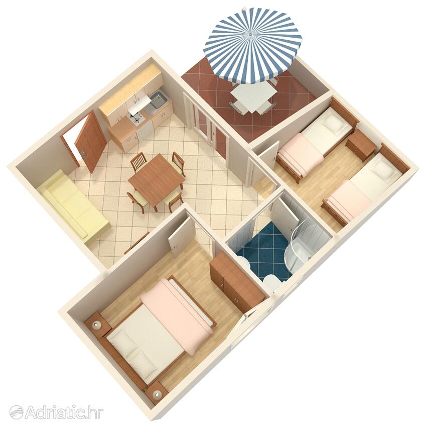 A-2354-d - Privatni smještaj - Apartmani uz more Crikvenica