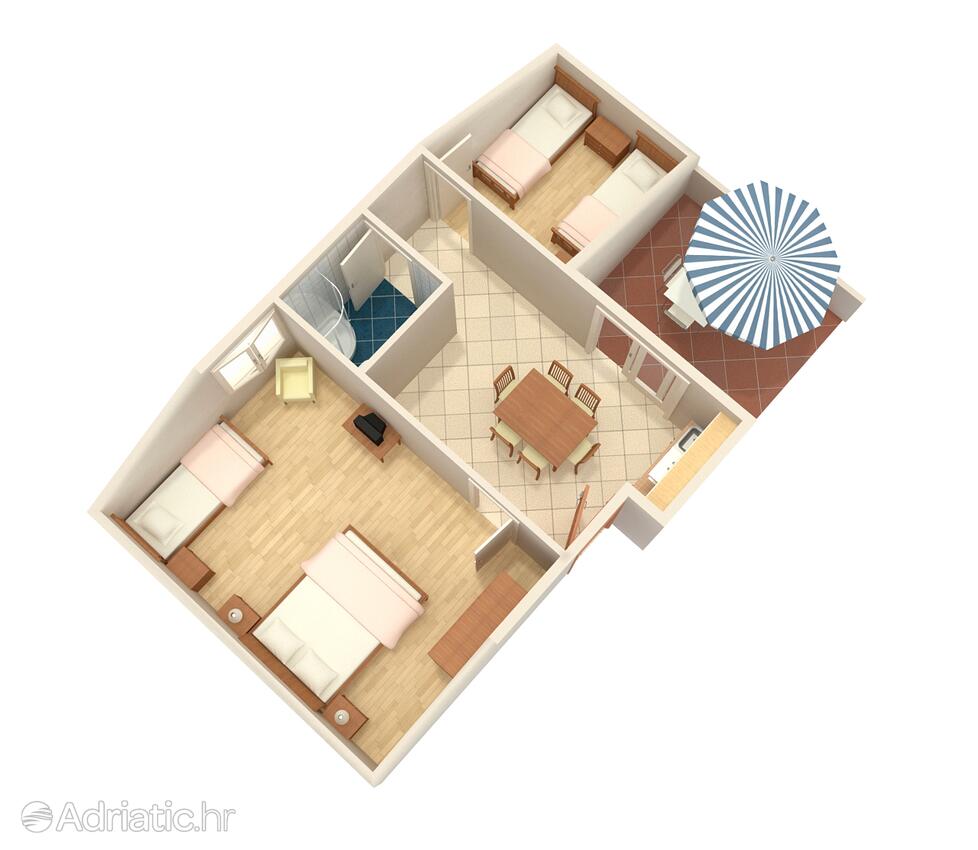 A-2354-e - Privatni smještaj - Apartmani uz more Crikvenica