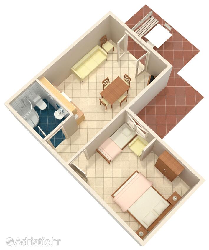 A-2354-f - Privatni smještaj - Apartmani uz more Crikvenica
