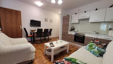 Wohnzimmer Njivice, Wohnzimmer in folgender Unterkunftsart apartment, Klimaanlage vorhanden und WiFi.