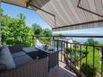 Lovran, Terrasse dans l’hébergement en type apartment, avec la vue sur la mer, animaux acceptés et WiFi.