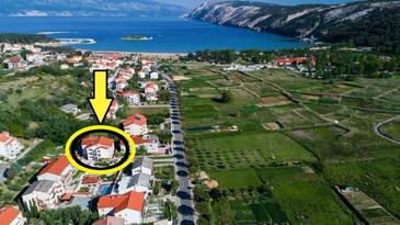 Lopar, Rab, Objekt 23825 - Apartmaji in sobe s peščeno plažo.