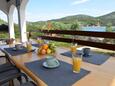 Žižanj, Terrasse dans l’hébergement en type house, avec la vue sur la mer et animaux acceptés.