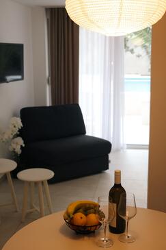 Makarska, Woonkamer in accommodatietype apartment, WiFi.