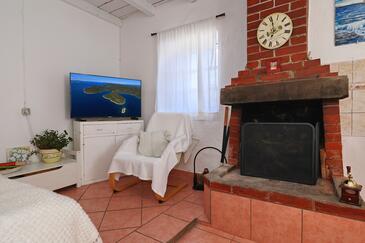Lanđin, Obývací pokoj v ubytování typu house, domácí mazlíčci povoleni a WiFi.