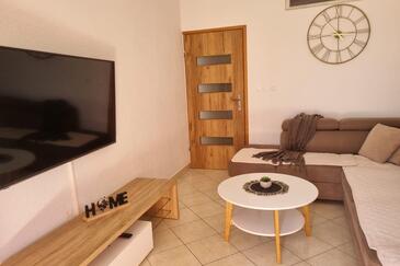 Lokva Rogoznica, Obývací pokoj v ubytování typu apartment, s klimatizací a WiFi.