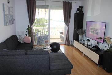 Stobreč, Pokój dzienny w zakwaterowaniu typu apartment, Dostępna klimatyzacja i WiFi.