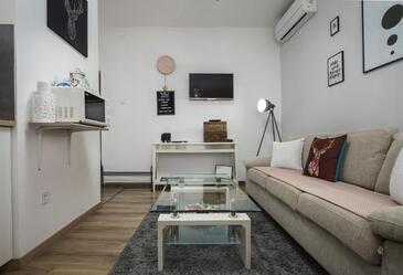 Rovinj, Obývací pokoj v ubytování typu apartment, s klimatizací a WiFi.