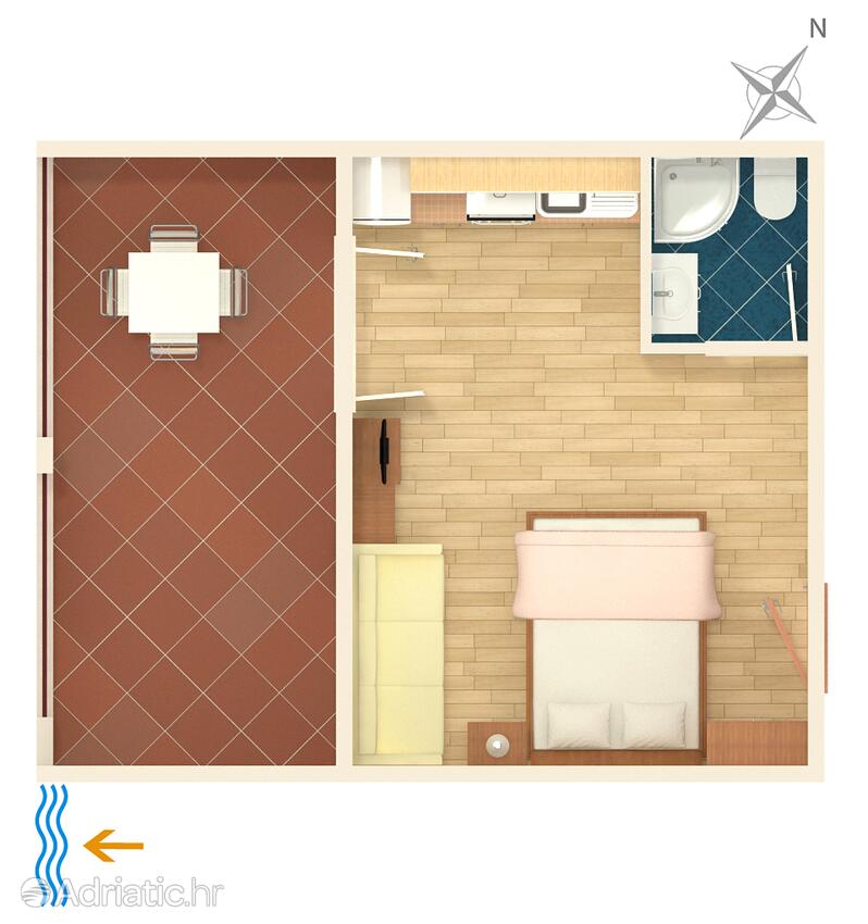 AS-2694-a - Kwatery prywatne - Apartamenty nad morzem Tucepi, Makarska