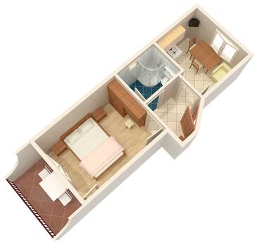 Apartamentos com espaços ao ar livre Baška Voda, Dalmácia Central