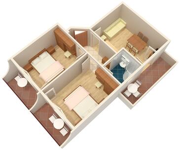 Apartamentos com espaços ao ar livre Baška Voda, Dalmácia Central
