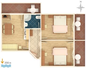 Apartamentos com espaços ao ar livre Baška Voda, Dalmácia Central