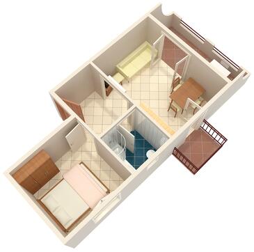 Apartamentos com espaços ao ar livre Baška Voda, Dalmácia Central
