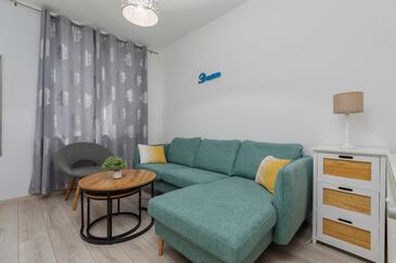 Brela, Obývacia izba v ubytovacej jednotke apartment, WiFi.