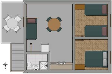 Apartments with terrace Vir, North Dalmatia