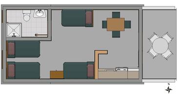 Apartments with terrace Vir, North Dalmatia