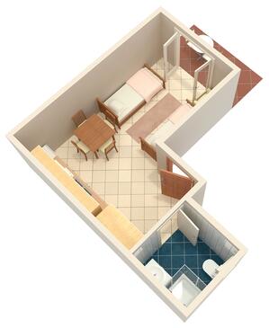 Apartamentos e estúdios Baška Voda, Dalmácia Central