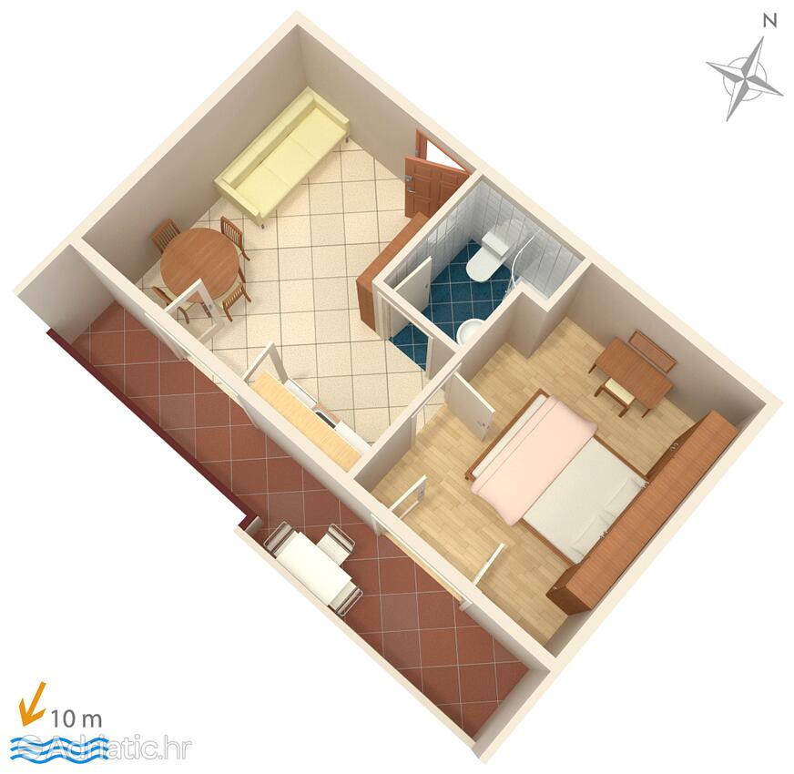 A-3088-a - Kwatery prywatne - Apartamenty i pokoje nad morzem Primosten