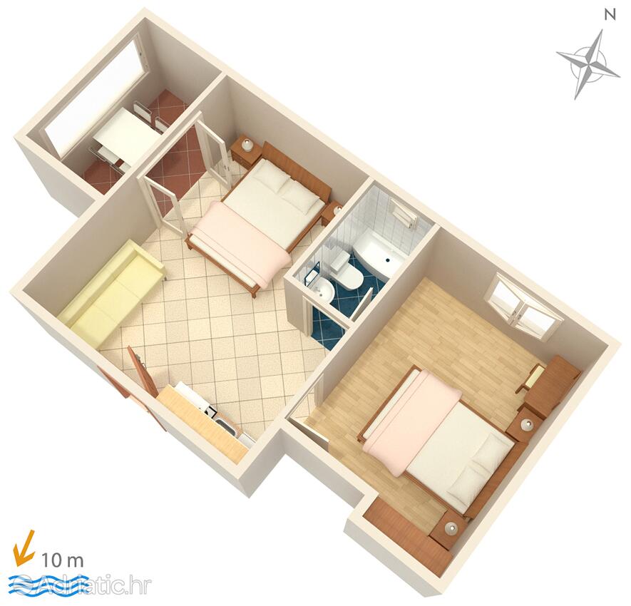A-3088-b - Kwatery prywatne - Apartamenty i pokoje nad morzem Primosten