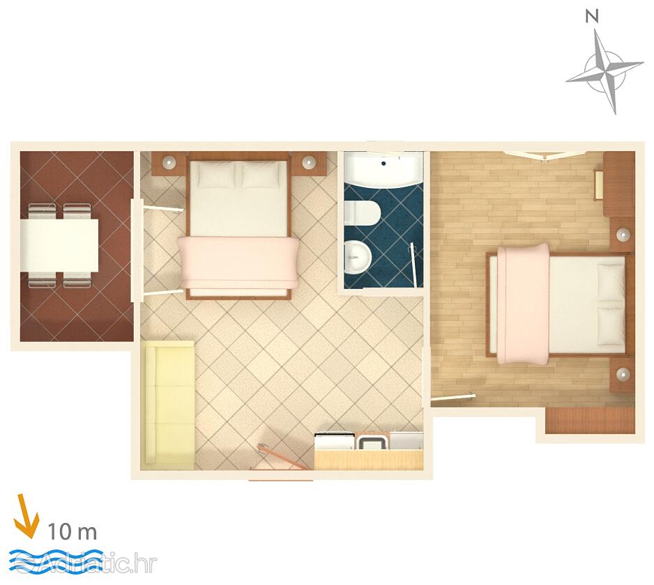 A-3088-b - Kwatery prywatne - Apartamenty i pokoje nad morzem Primosten