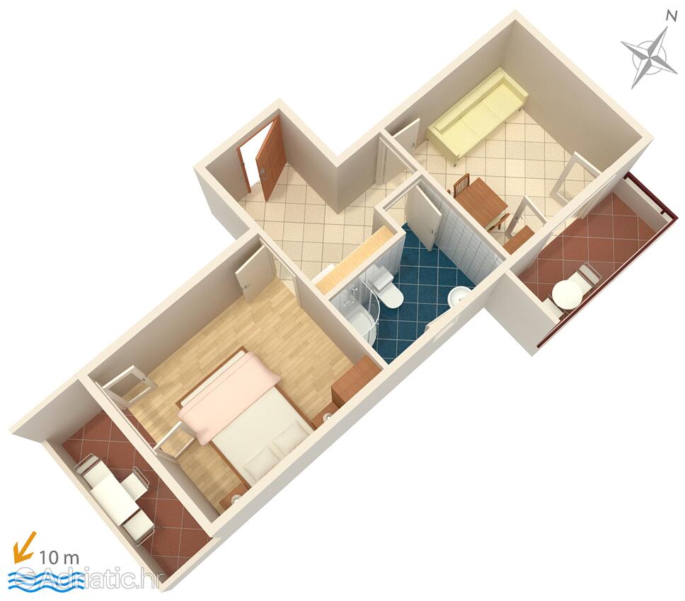 A-3088-c - Kwatery prywatne - Apartamenty i pokoje nad morzem Primosten