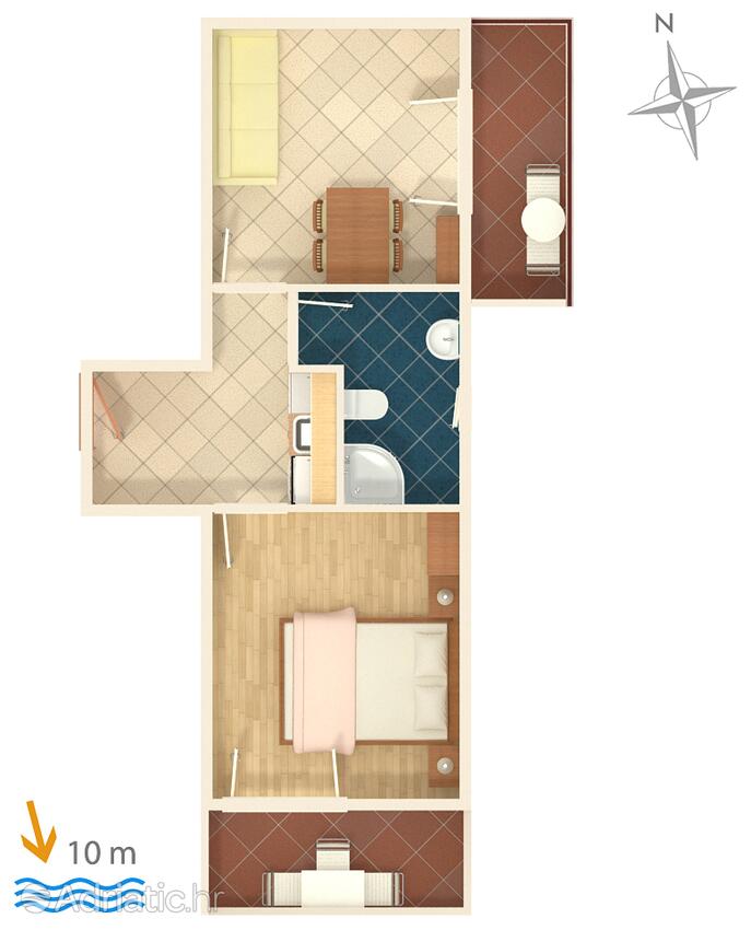 A-3088-c - Kwatery prywatne - Apartamenty i pokoje nad morzem Primosten