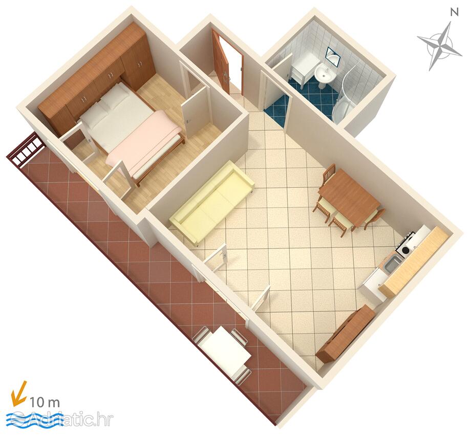 A-3088-d - Kwatery prywatne - Apartamenty i pokoje nad morzem Primosten