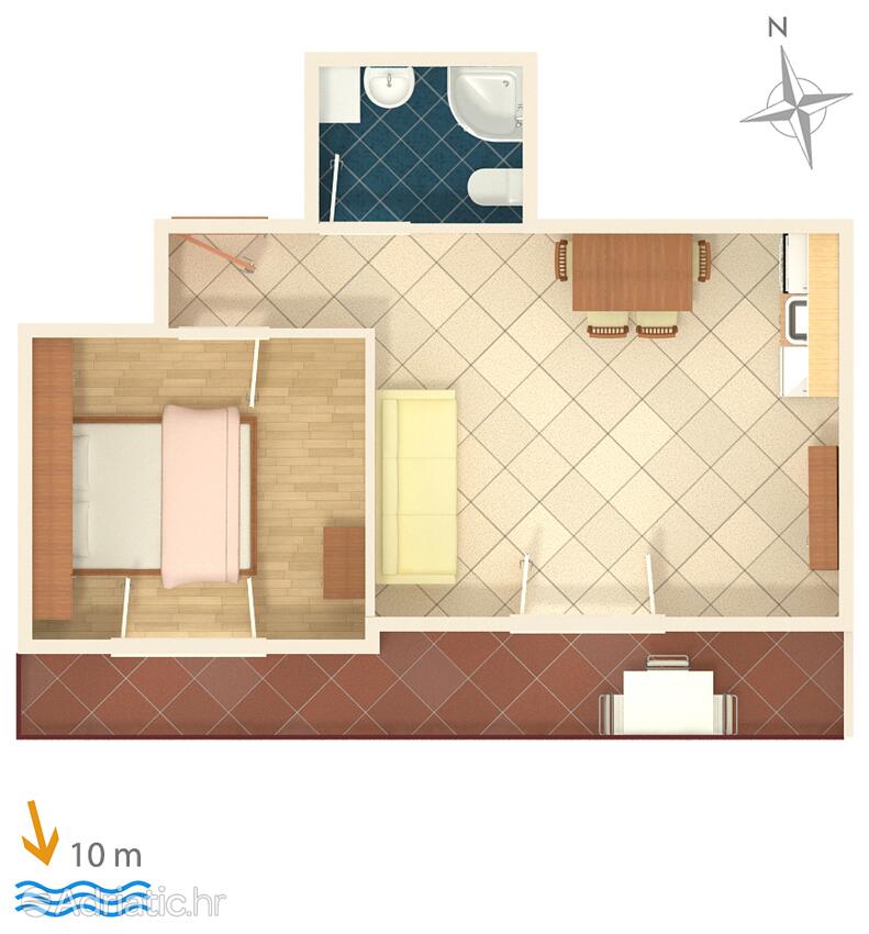 A-3088-d - Kwatery prywatne - Apartamenty i pokoje nad morzem Primosten