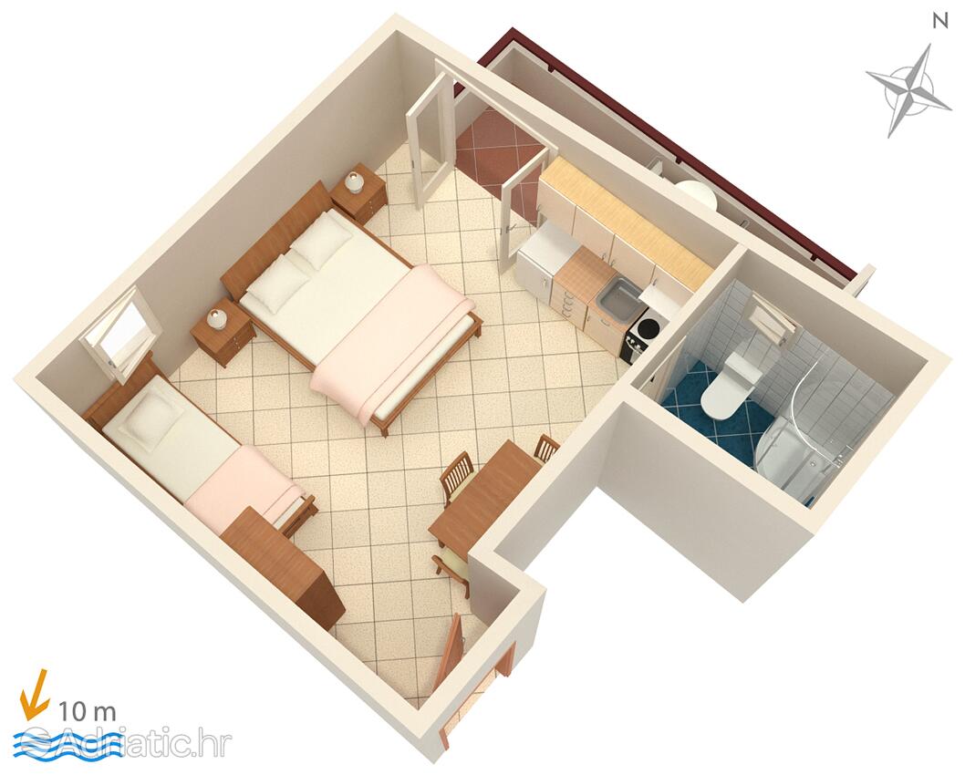 AS-3088-a - Kwatery prywatne - Apartamenty i pokoje nad morzem Primosten